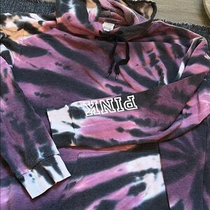 PINK Victoria's Secret Tie-Dye Hoodie - Purple and Black
